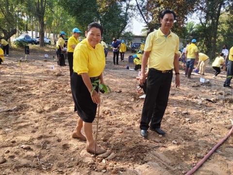 ผู้อำนวยการ พร้อมคณะครู และนักเรียนโรงเรียนห้วยผึ้งพิทยา ร่วมปลู